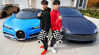 Tesla Model S Plaid vs Bugatti Chiron | DRAG RACE