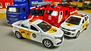 Model racing FIRE vs TAXI! Who will arrive faster! About cars.