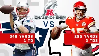 Tom Brady vs. Patrick Mahomes Highlights in the AFC Championship Game