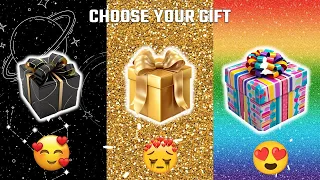 Choose your gift box 🎁 🖤 Black 🏅 Gold 🌈 Rainbow 🎈 3 gift box challenge 🎀