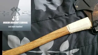 Create leather axe over strike guard, or collar, Easy with scraps. comfortable and functional