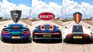 FH5 DRAG RACE - RIMAC NEVERA V BUGATTI CHIRON V KOENIGSEGG REGERA