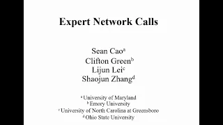 Expert Network Calls