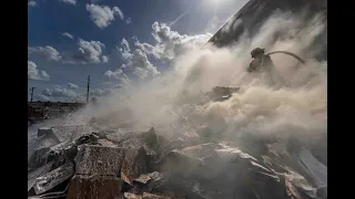 Jacksonville Fire Rescue Department responds to commercial fire at recycling center