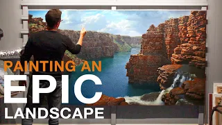 How to paint a BIG LANDSCAPE PAINTING - EPIC Kimberley