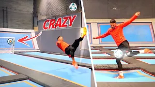 CRAZY TRAMPOLINE FOOTBALL CHALLENGES! 😱⚽️💥