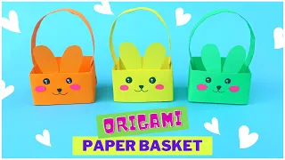 Origami Paper Basket | Easter Paper Bunny Crafts