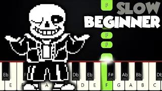 Megalovania - Undertale | SLOW BEGINNER PIANO TUTORIAL + SHEET MUSIC By Betacustic