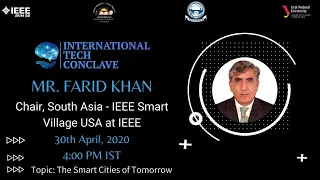 The Smart Cities of Tomorrow || Mr. Farid Khan || ITC 2020