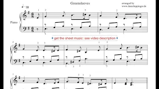 greensleeves, easy piano