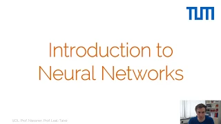 Introduction to Deep Learning - 3. Neural Networks (Summer 2020)