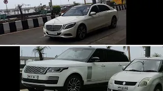 MUKESH AMBANI'S MERCEDES MAYBACH S500 & RANGEROVER AUTOBIOGRAPHY WITH Z+SECURITY SUPERCARS IN MUMBAI