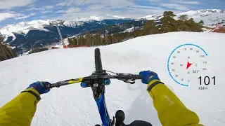 100 km/h on bike in the snow