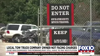 Local tow truck company not facing charges