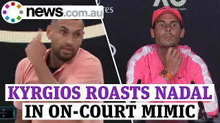 Australian Open: Nick Kyrgios roasts Nadal in salty on-court service mimic