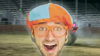 Blippi Toys! Monster Truck Toys for Kids   learn Shapes of the trucks while jumping and hiking