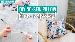 DIY PILLOW from napkins - NO SEW!