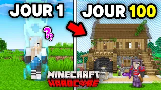 J'ai Survécu 100 JOURS dans une Bordure 1x1 qui S'AGRANDIT.. en Hardcore sur Minecraft - [FILM]