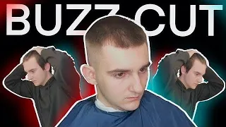 Трансформация в мужской стрижке обрезал волосы для короткой стрижки BUZZ CUT