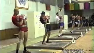 Championship of Russia 2002 70kg Jerk Grishuk vs Kobzev vs Merkulin