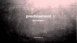 What does predicament mean