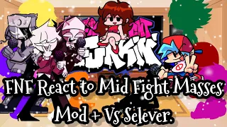 FNF React to Sarvente's Mid Fight Masses Mod + Vs Selever|| FRIDAY NIGHT FUNKIN'||ElenaYT.
