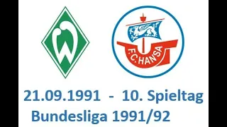 1991 09 21 Werder Bremen vs FC Hansa  1991  Bundesliga