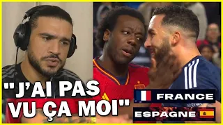 Aminematue réagit à la BAGARRE pendant le match France vs Espagne