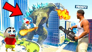 GTA 5 | MEGA GODZILLA KILLED FRANKLIN & DORAEMON SHINCHAN Who's Save? In GTA 5