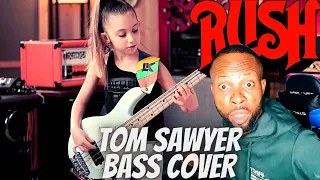 WHOAAAAA!!! @EllenPlaysBass PLAYS TOM SAWYER BY RUSH BASS COVER [REACTION]