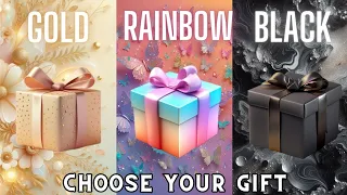 Choose your gift gift 🎁💝✨️|| 3 gift box challenge || Gold, Rainbow & Black #giftboxchallenge