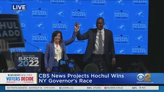 Gov. Kathy Hochul addresses supporters after being projected winner