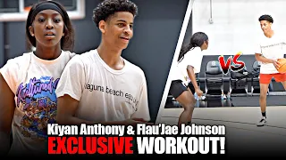 Kiyan Anthony & Flau'jae Johnson EXCLUSIVE Workout At OTE With Trainer Andre Brown!