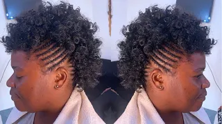 How To. Mohawk Sew In Curly hair on very short hair. Nappy Gabby