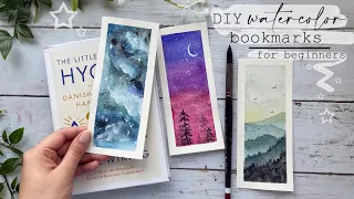 Watercolor Bookmarks | Watercolor Galaxy | Watercolor Landscape | DIY Bookmarks