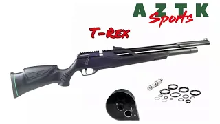 AZTK T-Rex 🦖 Pcp , pruebas con diábolos (pellet) y ojivas (slugs) #airgun #pcp #airgunhunting #aztk