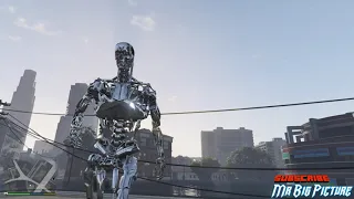 T-800 terminating all citizens, GTA V, Terminator