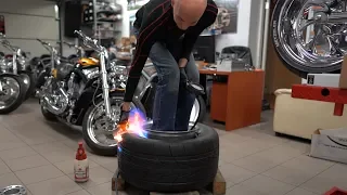 Fredy.ee Mounting Tire with Fire Like a Boss.