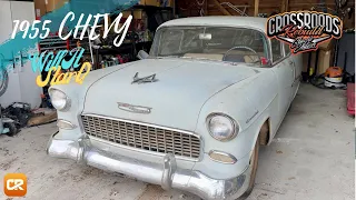 This 1955 Chevy has been parked for 40 years! Can we get it started?