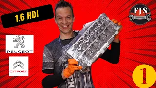 1.6 HDi. Peugeot Citroen cylinder head. Complete assembly process step by step.