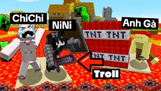 Anh Gà Bất Ổn Troll 2 Em Gái Chi Chi Và Ni Ni Trong Minecraft - Siêu Hài Hước 🤣