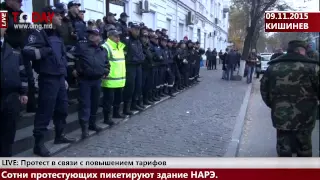 LIVE: Протест в связи с повышением тарифов 09.11.2015 "Omega Today" Moldova