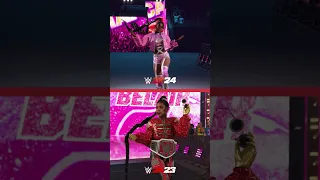 WWE 2K24 VS WWE 2K23 Comparison | Bianca Belair  #shorts