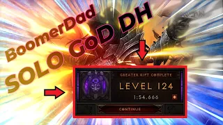 Diablo 3 Season 30 Demon Hunter Gr 124 in under 1:55 min GoD DH Speedfarming