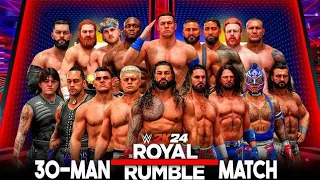 WWE 2k24  Epic First Royal Rumble Match With Entrance ( 30 Man Match ) full