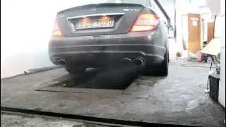 c63 AMG stainless rear mufflers by inochi motorsport