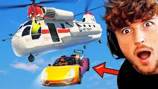 Stealing Little Bro's SUPERCAR w/ CARGOBOB in GTA 5 RP!