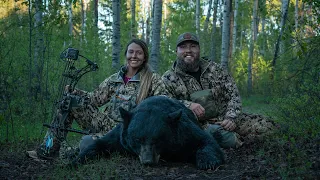 Her First Bow Kill | Hunting Giant Black Bears in Canada with GrizzlyStik's