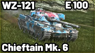 WZ-121, Chieftain Mk. 6 & E 100 | WOT Blitz Pro Replays