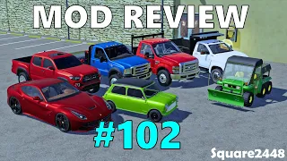 Farming Simulator 19 Mod Review #102 JD Gator, Ford Flatbeds, Dump Truck, Sports Cars & More!